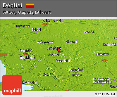 Physical Panoramic Map of Dėgliai