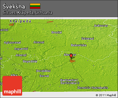 Physical Panoramic Map of Švėkšna