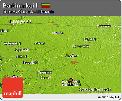 Physical Panoramic Map of Bartininkai I