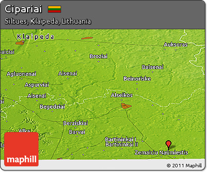 Physical Panoramic Map of Cipariai