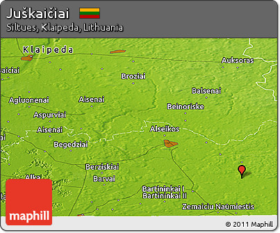 Physical Panoramic Map of Juškaičiai