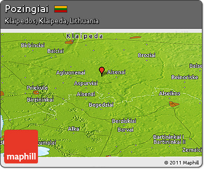 Physical Panoramic Map of Pozingiai