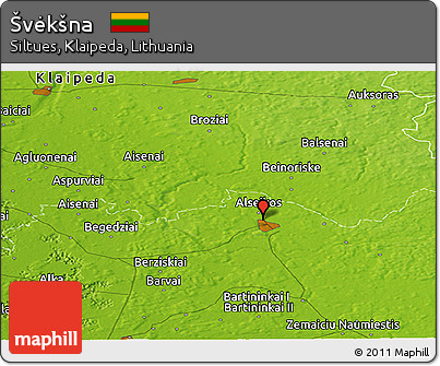 Physical Panoramic Map of Švėkšna