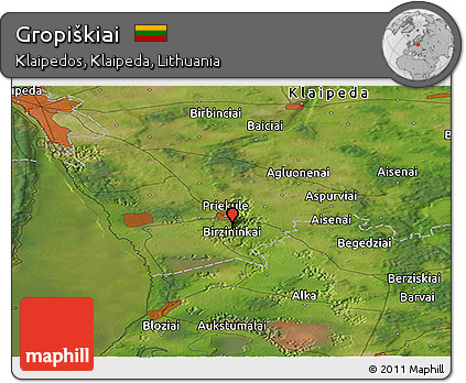 Satellite Panoramic Map of Gropiškiai