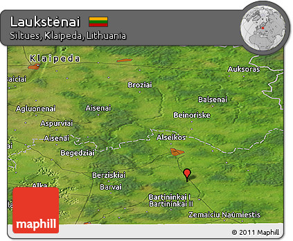 Satellite Panoramic Map of Laukstėnai