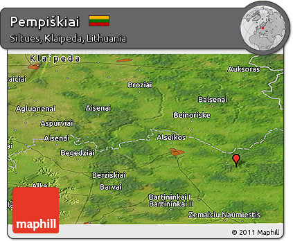 Satellite Panoramic Map of Pempiškiai