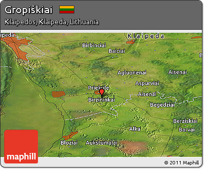 Satellite Panoramic Map of Gropiškiai