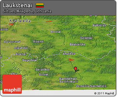 Satellite Panoramic Map of Laukstėnai