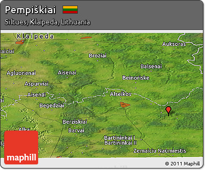 Satellite Panoramic Map of Pempiškiai