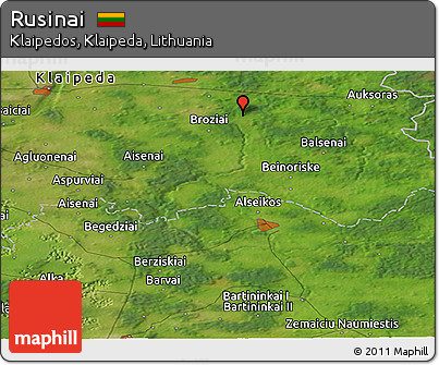 Satellite Panoramic Map of Rusinai