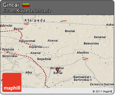 Shaded Relief Panoramic Map of Gincai