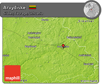 Physical 3D Map of Arvydiškė