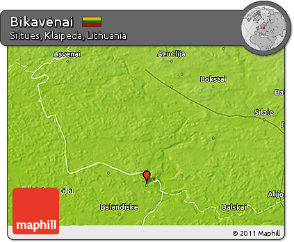 Physical 3D Map of Bikavėnai