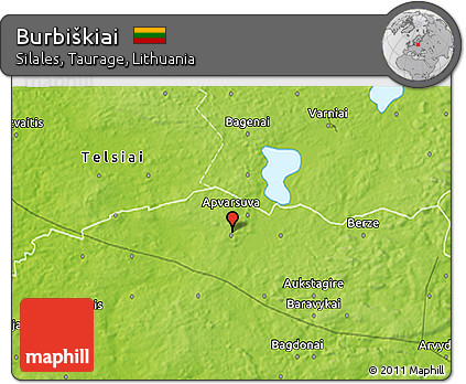 Physical 3D Map of Burbiškiai