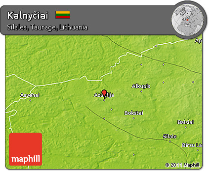 Physical 3D Map of Kalnyčiai