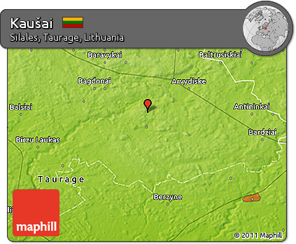 Physical 3D Map of Kaušai