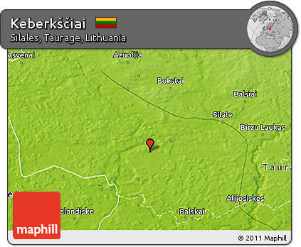 Physical 3D Map of Keberkščiai