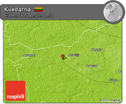 Physical 3D Map of Kvėdarna