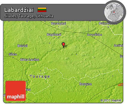 Physical 3D Map of Labardžiai