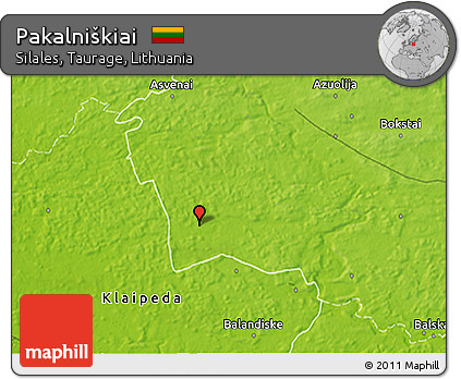 Physical 3D Map of Pakalniškiai