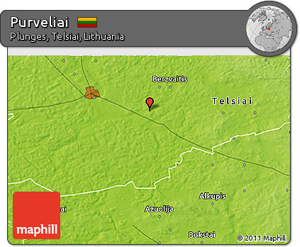 Physical 3D Map of Purveliai