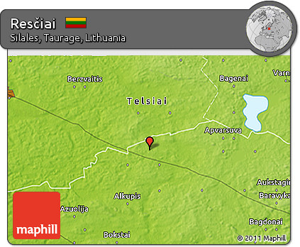 Physical 3D Map of Resčiai