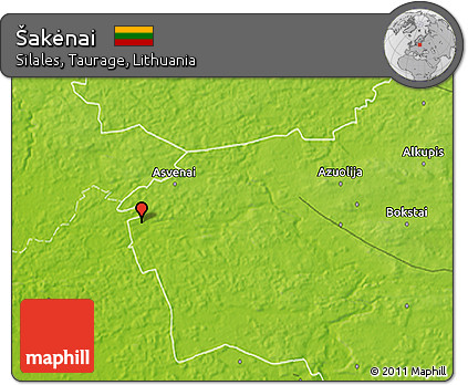 Physical 3D Map of Šakėnai