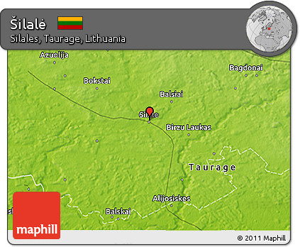 Physical 3D Map of Šilalė