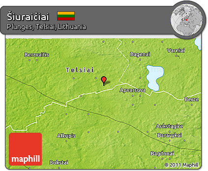 Physical 3D Map of Šiuraičiai