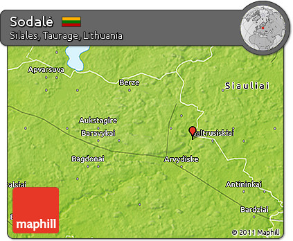 Physical 3D Map of Sodalė
