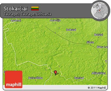 Physical 3D Map of Stokaičiai
