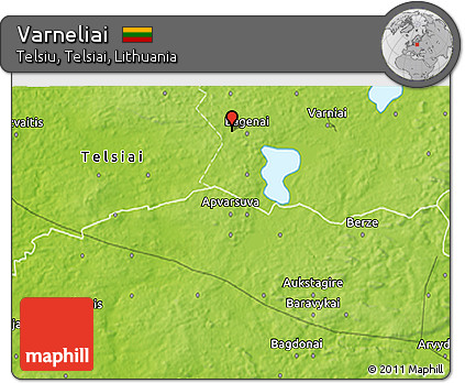 Physical 3D Map of Varneliai