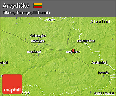 Physical 3D Map of Arvydiškė