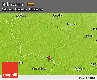 Physical 3D Map of Bikavėnai