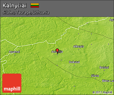 Physical 3D Map of Kalnyčiai