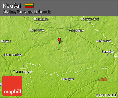 Physical 3D Map of Kaušai