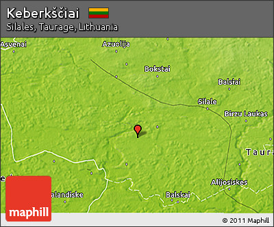 Physical 3D Map of Keberkščiai