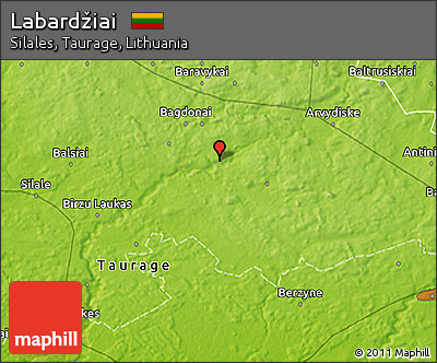 Physical 3D Map of Labardžiai