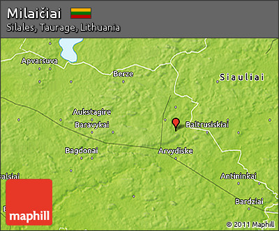 Physical 3D Map of Milaičiai