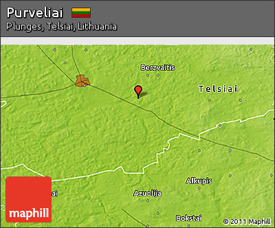Physical 3D Map of Purveliai