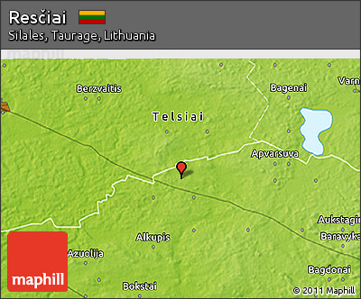 Physical 3D Map of Resčiai