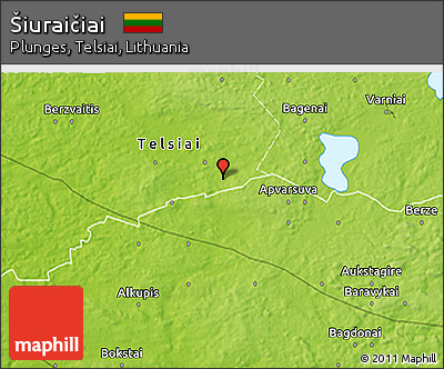 Physical 3D Map of Šiuraičiai