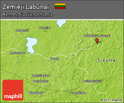 Physical 3D Map of Žemieji Labūnai