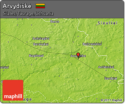 Physical 3D Map of Arvydiškė