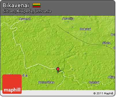 Physical 3D Map of Bikavėnai