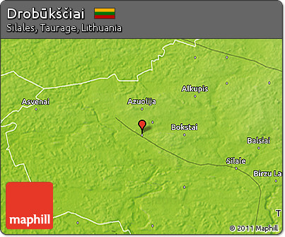 Physical 3D Map of Drobūkščiai