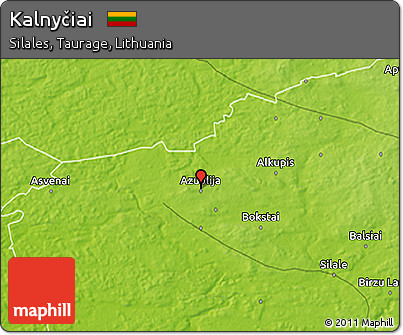Physical 3D Map of Kalnyčiai
