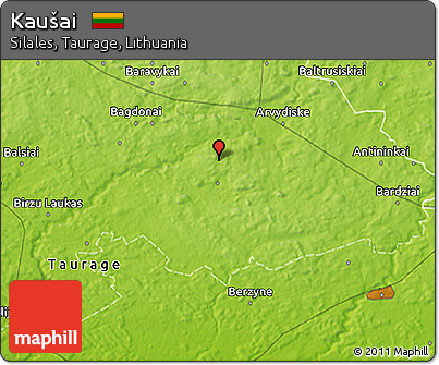 Physical 3D Map of Kaušai