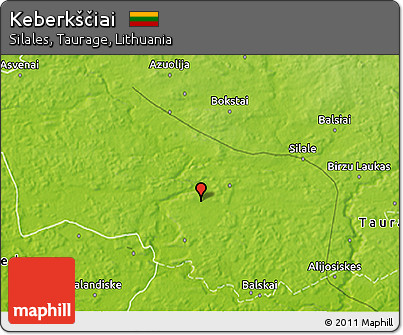 Physical 3D Map of Keberkščiai