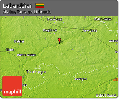 Physical 3D Map of Labardžiai